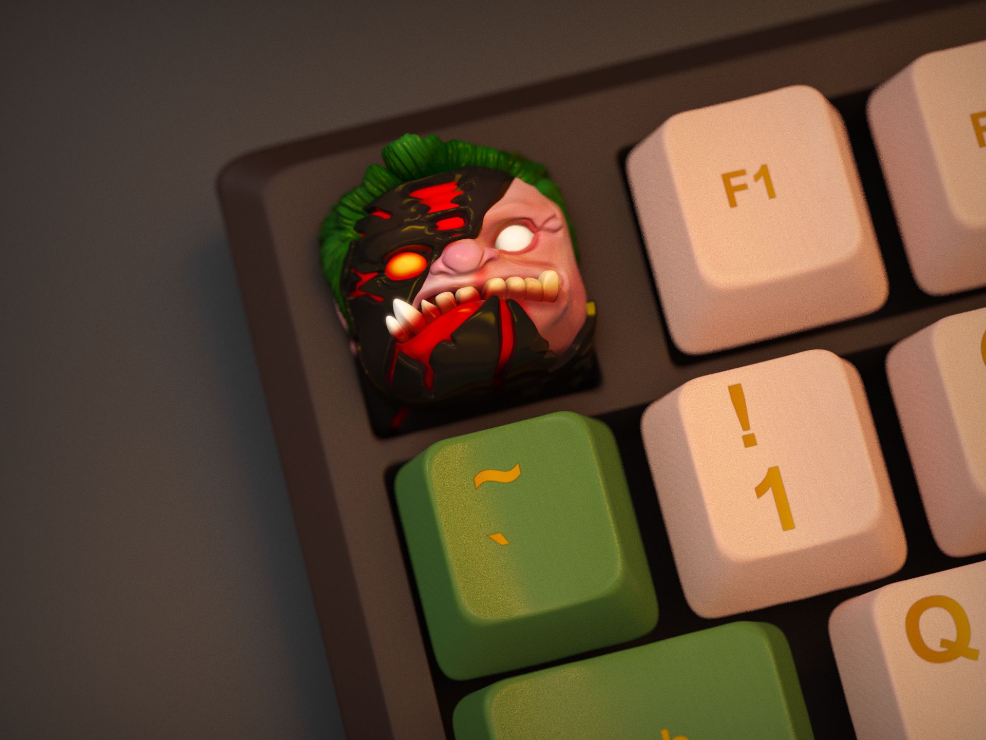 Игровой кейкап Pudge Arcane (Dota 2, Keycap), Аркана Пудж, серый, неокрашенный