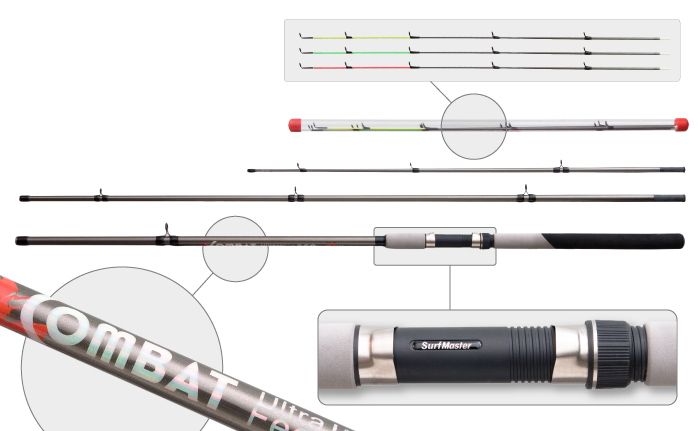 Удилище штекерное стекло фидерное 3 колена S Master 3045-S Combat Ultra Feeder (40-80-120) 3,6 м