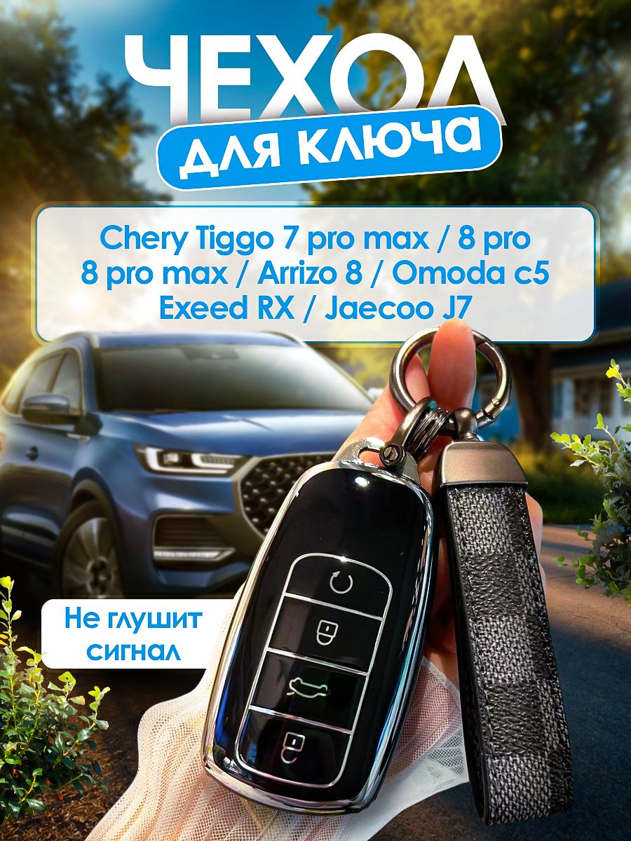 Чехол для ключа Chery tiggo 7,8 7pro max, 8 pro max ,arrizo 8/ Exeed RX /Jaecoo J7, J8/ OMODA C5