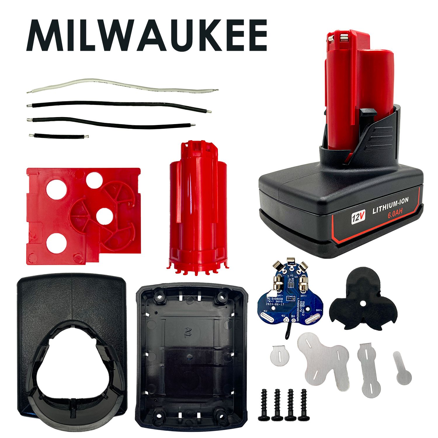 корпус для самостоятельной сборки аккумулятора milwaukee m12v 6a