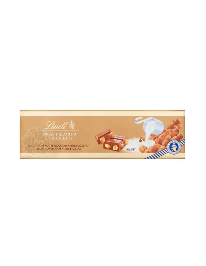 Шоколад Lindt молочный Gold с цельным фундуком Lindt & Sprungli (Schweiz) AG 300 г, Швейцария