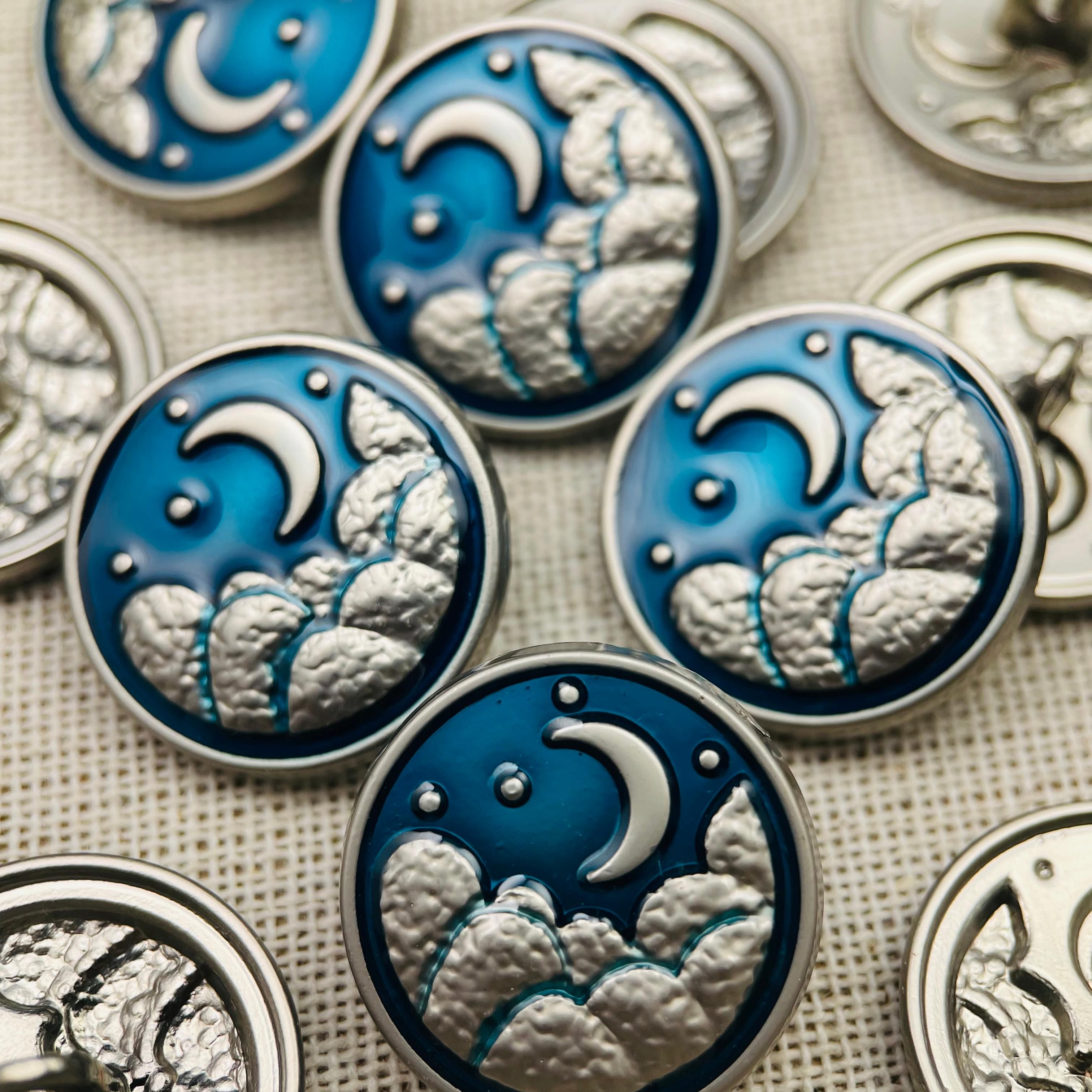 Декоративные металлические пуговицы на ножке для свитера, пальто, юбки, брюк, цветные, 20мм, 5шт.