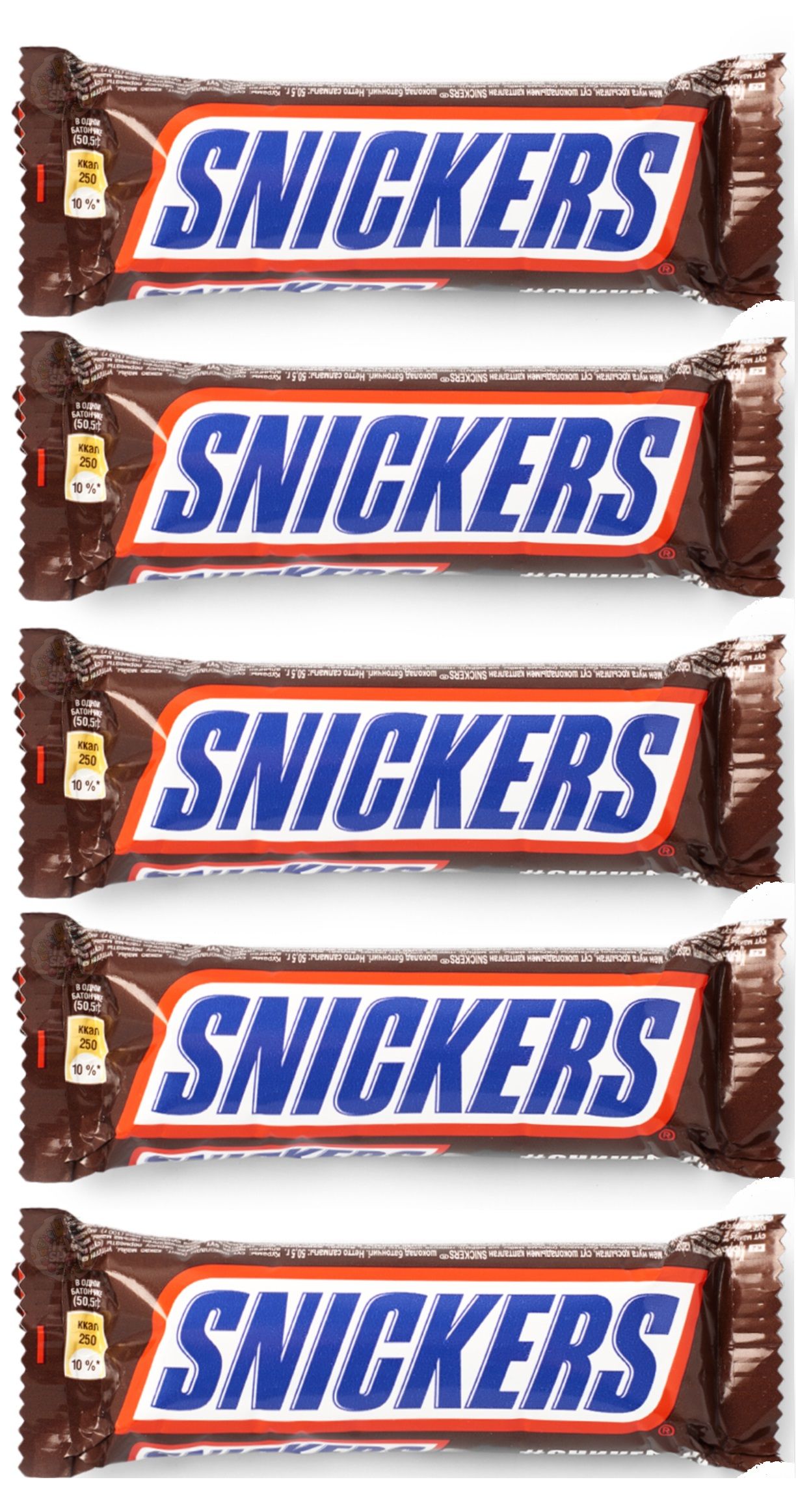 Батончик шоколадный Snickers 5 уп по 51 г, Россия