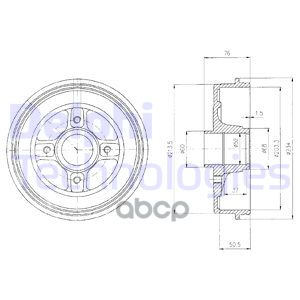 Барабан Тормозной 203,3X50,5 4 Отв. Delphi арт. BF427