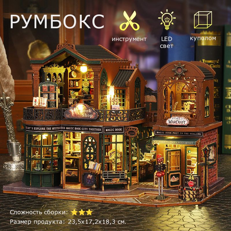 Подарочный Интерьерный конструктор (Румбокс) миниатюра JYCMGZS "закатный город " DIY House с куполом купить на OZON по низкой цене (1752060064)