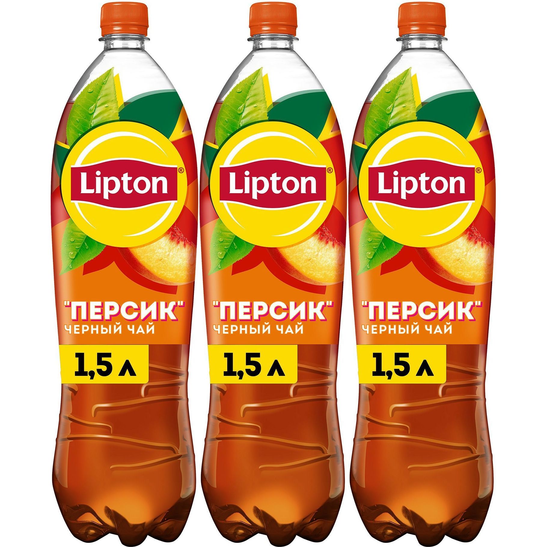 Холодный чай Lipton Персик 1,5 л, набор: 3 штуки