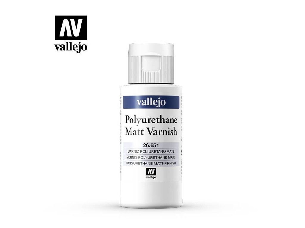 Полиуретановый матовый лак Vallejo серии Varnish - Polyurethane Matt Varnish (60 мл)