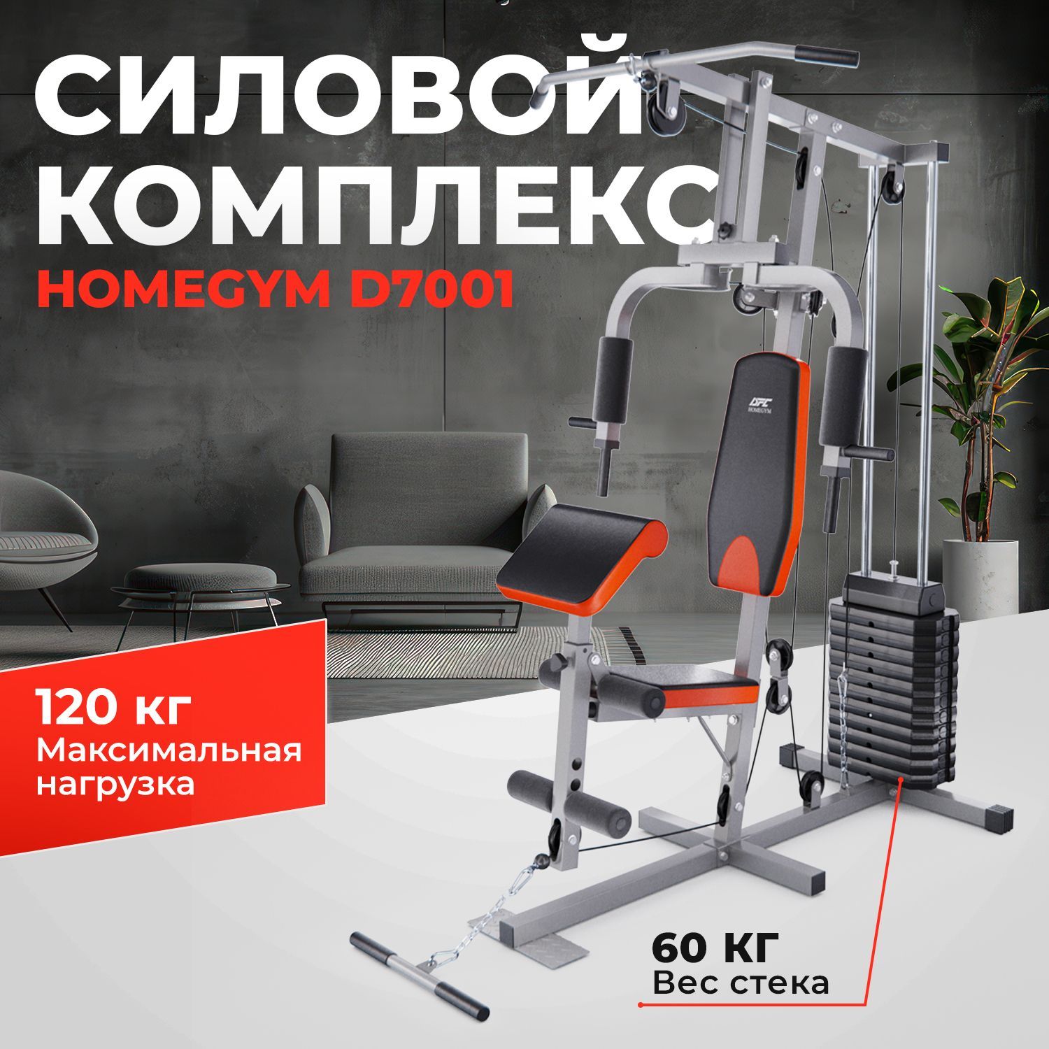 Силовой комплекс DFC HomeGym D7001-60 / стек 60 кг