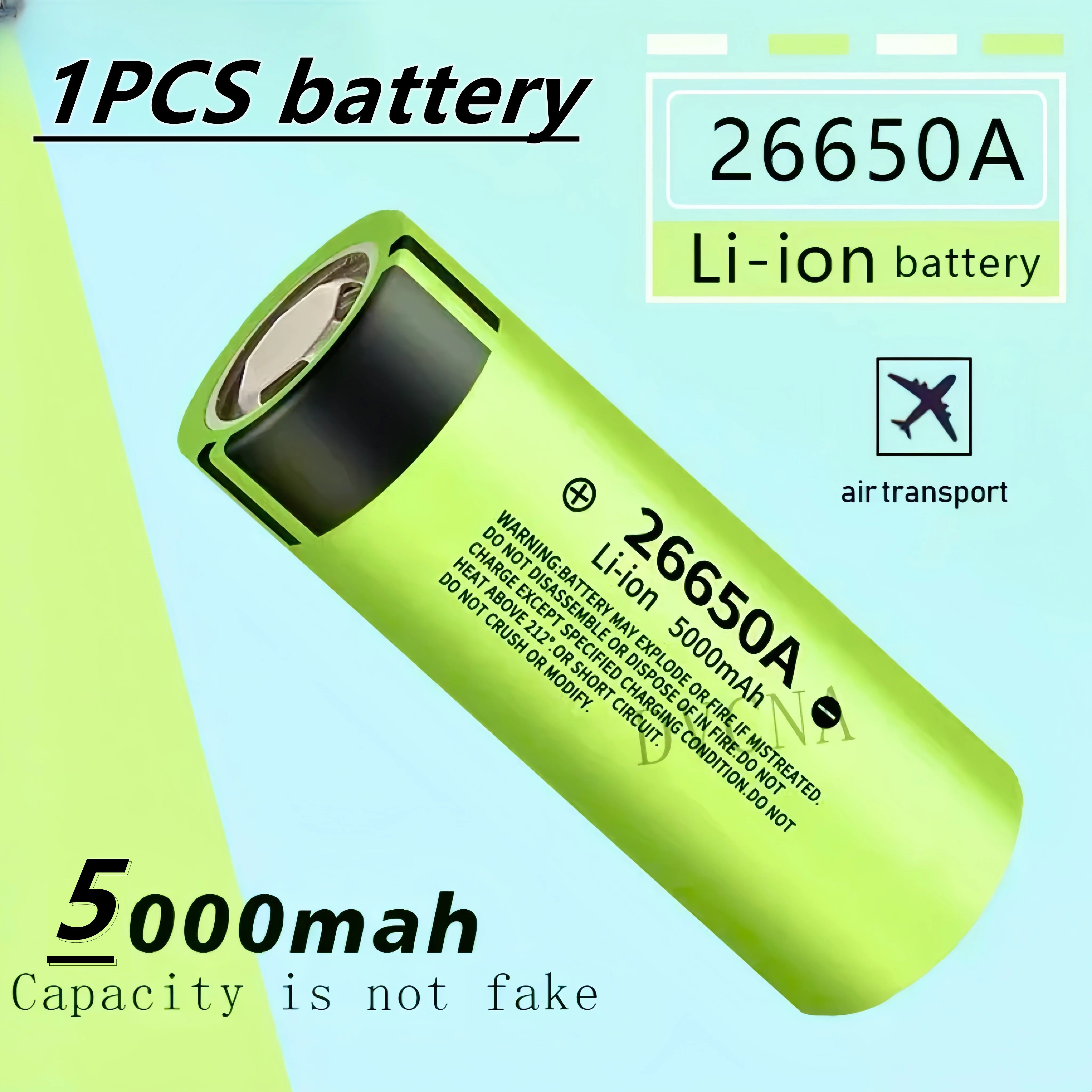 Тяжелый зарядный аккумулятор 3.7V 5000mah, литиевый аккумулятор 26650, ярко - вспышка