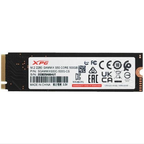 ADATA500ГБВнутреннийSSD-дискSGAMMIXS50C-500G-CS(SGAMMIXS50C-500G-CS)