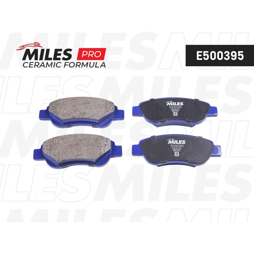 Колодки тормозные Citroen C1, Peugeot 107, Toyota Aygo 1.0/1.4D 05- передние E5 Ceramic Miles MILES E500395, oem 1613819980