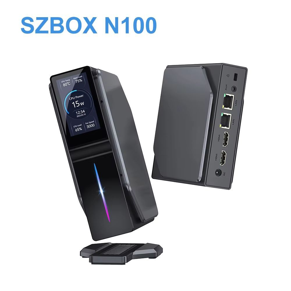 SZBOX Мини-ПК S1 N100 (Intel Alder Lake N100, RAM 8 ГБ, SSD 256 ГБ, Intel UHD Graphics, Windows 11 Pro), S1, черный