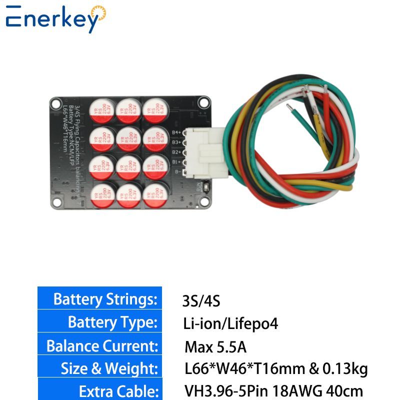 Балансир активный конденсаторный Enerkey 3S 4S 5S 6S 7S 8S 10S 12S 14S 16S 17S 21S Lipo/Lifepo4/LTO 8V-88V 5.5Ампер ток балансировки