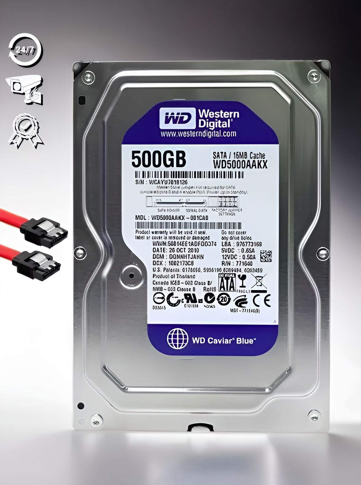 WesternDigital500ГБВнутреннийжесткийдиск(WD5000AAKX)