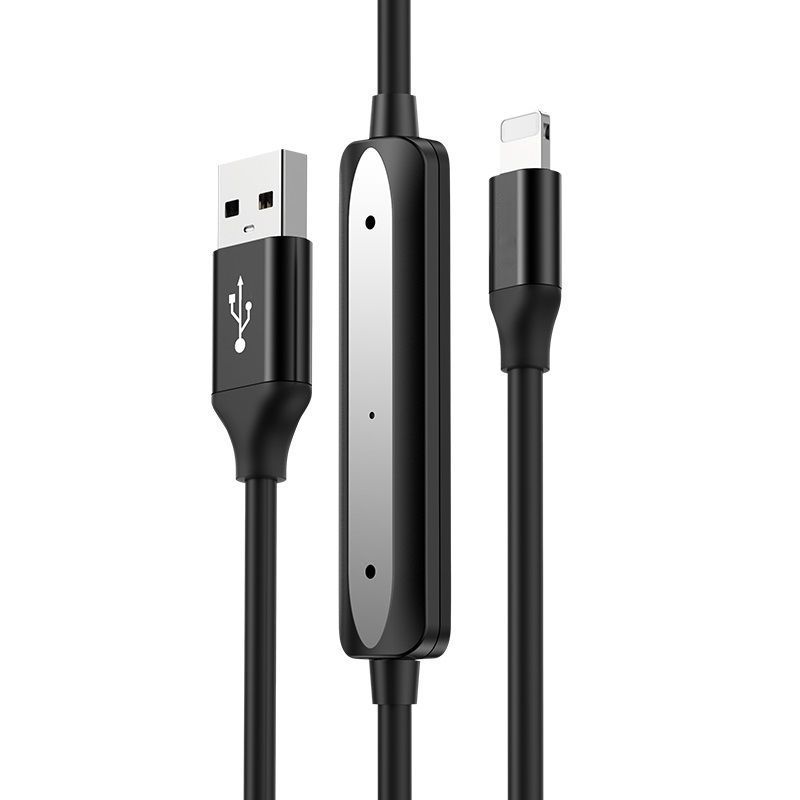 Умный зарядный кабель ROCK USB-A to Lightning 2.4A, с голосовым помощником