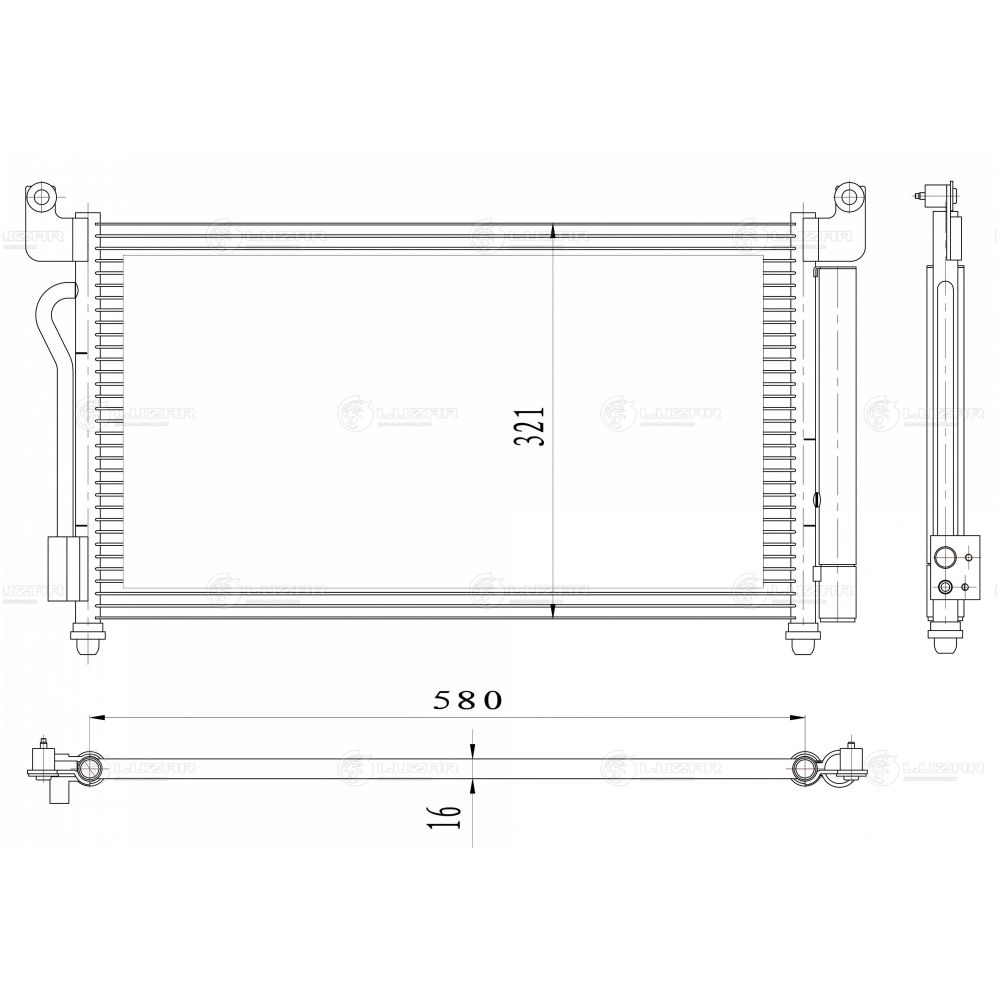 Радиатор кондиц. для а/м Chery Indis S18D (10-) 1.3i (LRAC 3010) LUZAR LRAC3010