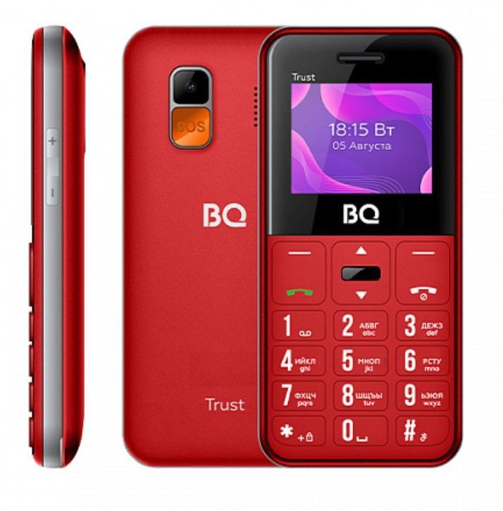 Мобильный телефон BQ 1866 Trust Red, 2 SIM-карты(mini-SIM и micro-SIM), аккумулятор 800 мАч, док-станция для зарядки