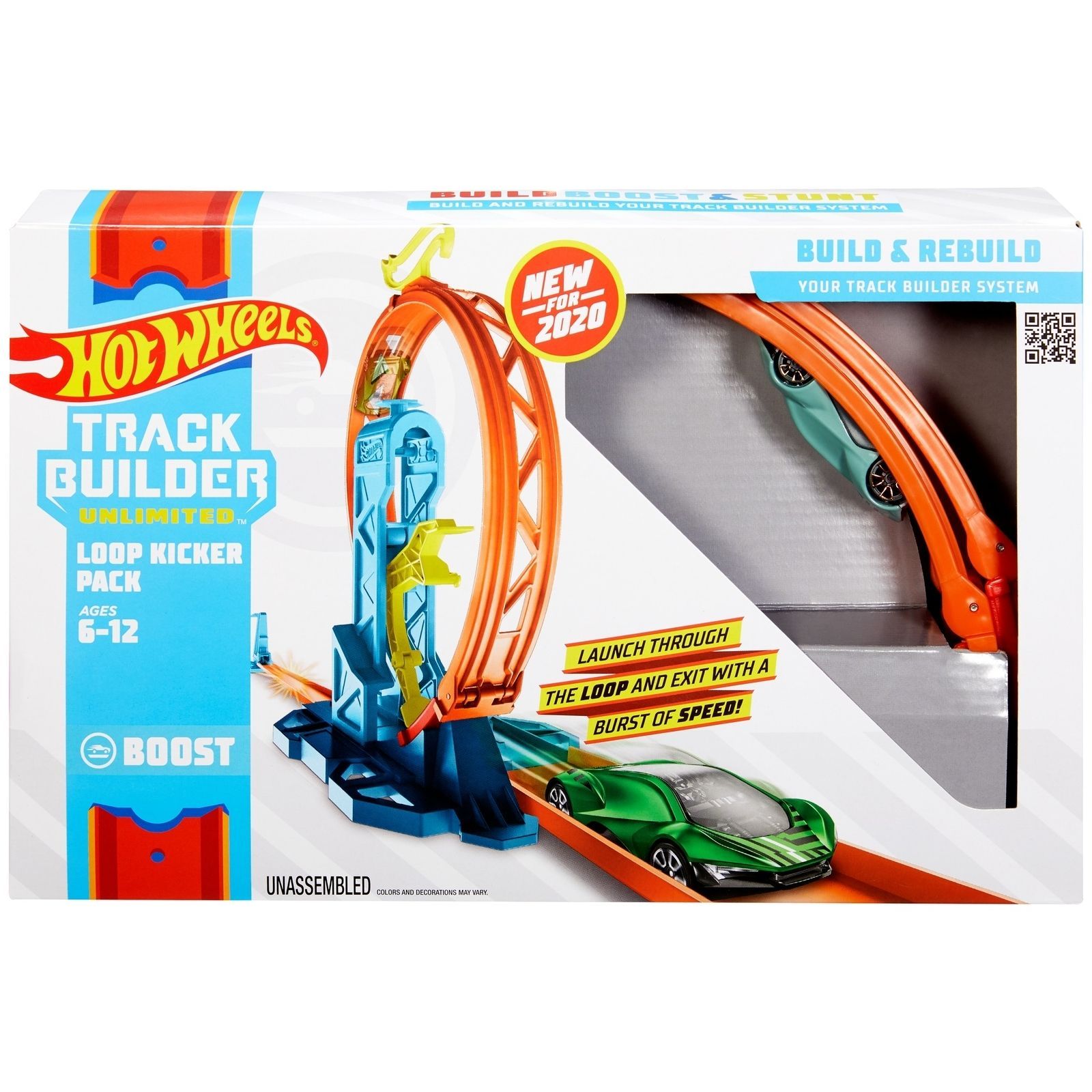 Трек Mattel Hot Wheels Конструктор трасс Петля с ускорителем GLC90