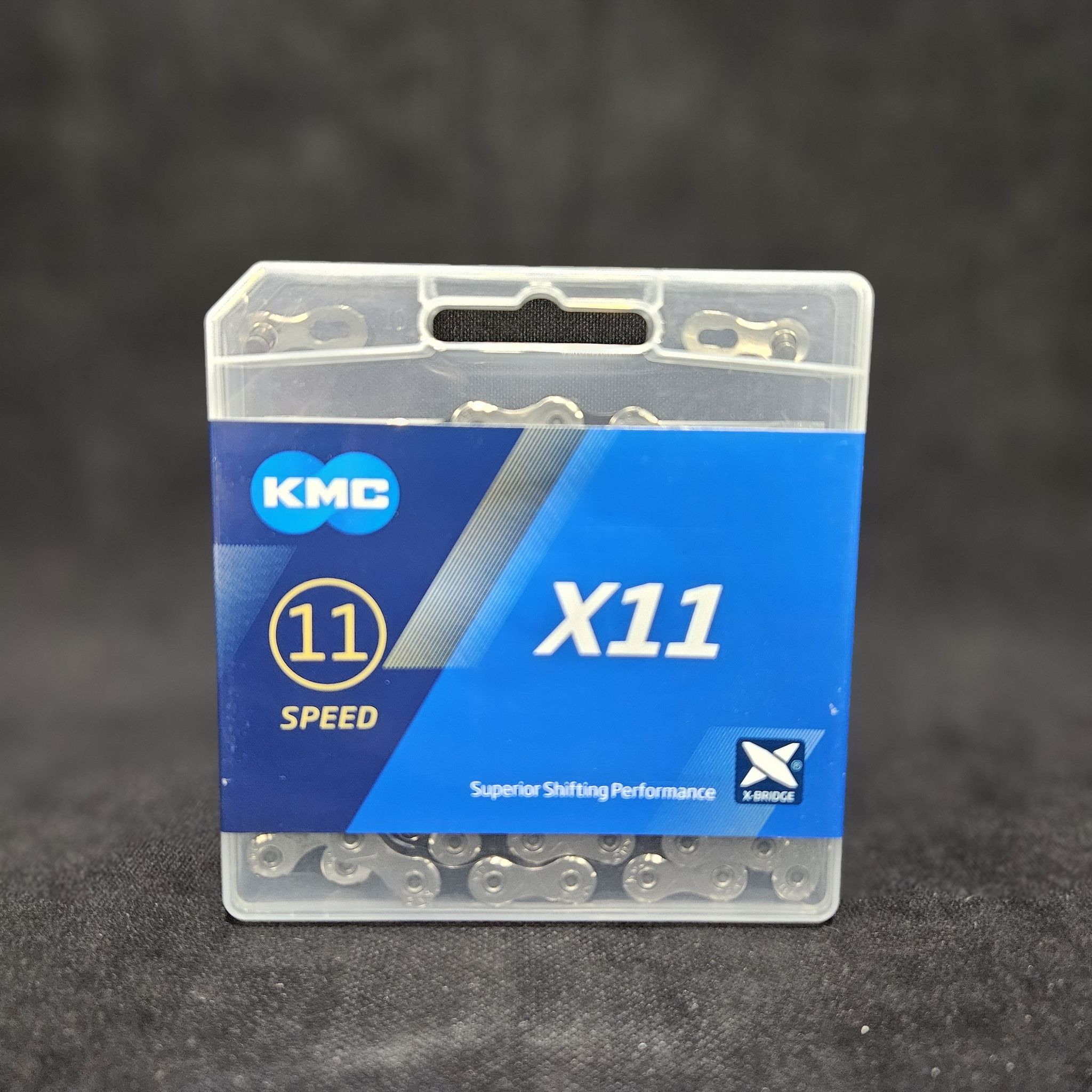 Цепь велосипедная KMC X11 Silver-Black, 11 скоростей, 114 звеньев, с замочком MissingLink 11R/CL555R в комплекте