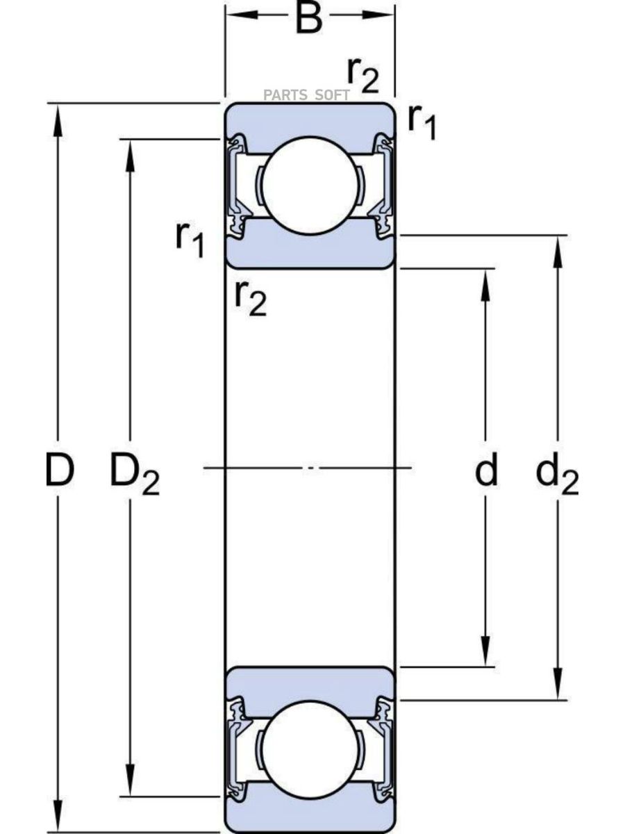 Подшипник генератора SKF 63032RSH