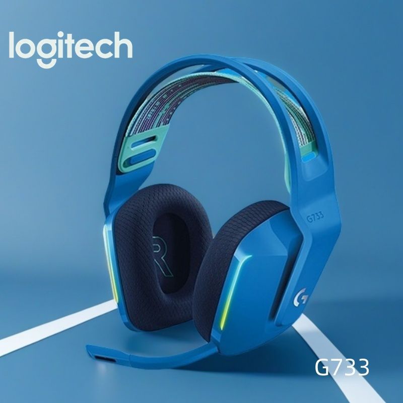 LogitechНаушникибеспроводныесмикрофоном,Радиоканал,USB,синий,черный