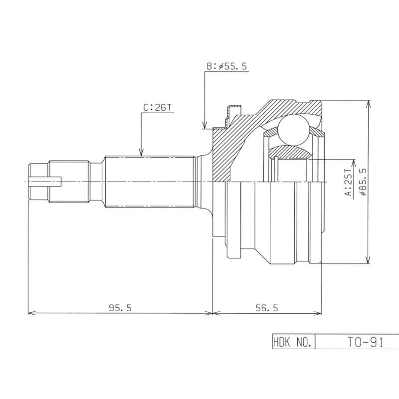 шрус наружный toyota prius zvw30 09-15/ch-r 16- HDK TO-91