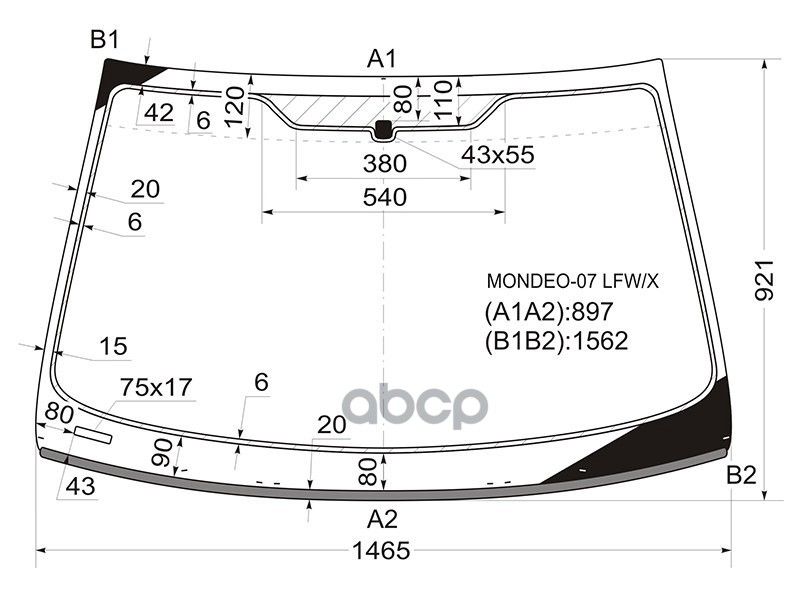 XYG Стекло лобовое (Молдинг) Ford Mondeo 07-15