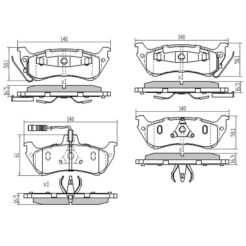 Колодкитормозныезадmercedesml16398-03SATST-A1634201420,oemA1634200420