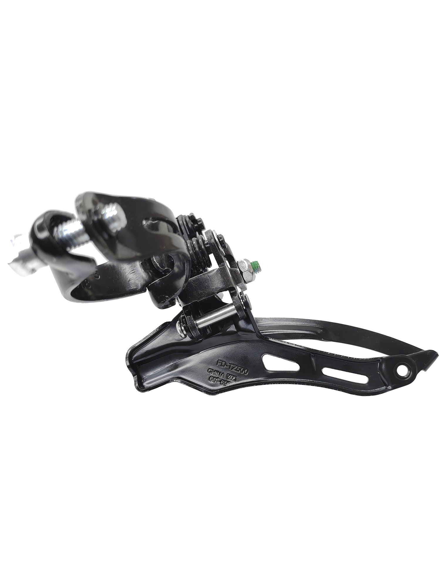 Shimano Переключатель скоростей для велосипеда передний FD-TZ500, верхняя тяга, хомут 31.8 мм, макс звезда 42Т, черный — Товары для велоспорта — фото 2