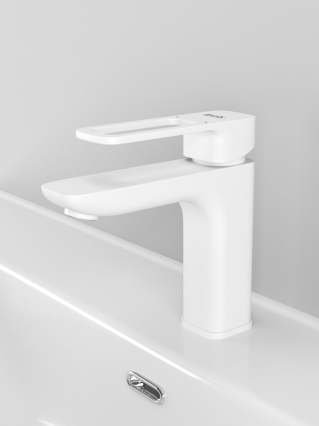 Фото товара на маркетплейсе ozon Смеситель для умывальника IDDIS, латунь, белый матовый, Slide, SLIWT00i01