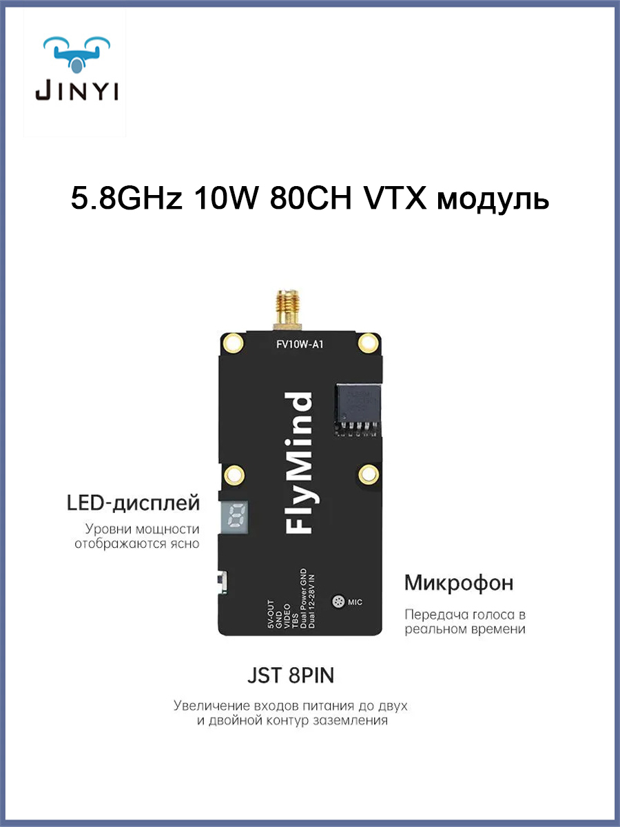 FlyMind 10 5.8GHz 10W 80CH VTX FlyMind 10 5.8GHz 10W 80CH VTX