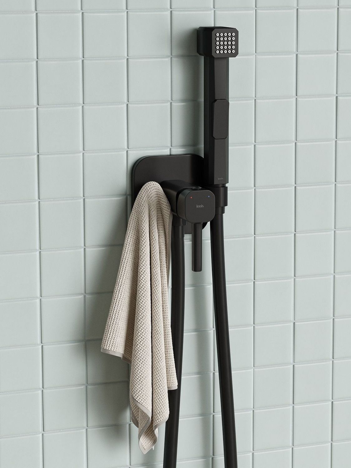 Фото товара на маркетплейсе ozon Гигиенический душ со смесителем, черный матовый, IDDIS, Axes, 004BLS0i08