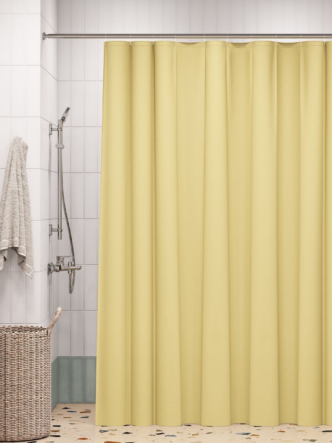 Фото товара на маркетплейсе ozon Штора для ванной комнаты и душа IDDIS, 180x200 см, водоотталкивающий материал, однотонная, с кольцами, P06PE18i11