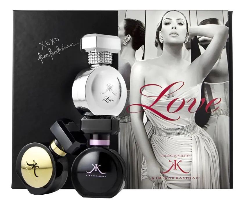 Kim Kardashian Love Collection (Kim Kardashian + Gold + Love) Набор парфюмерной воды для женщин 3 шт по 30 мл Kim Kardashian