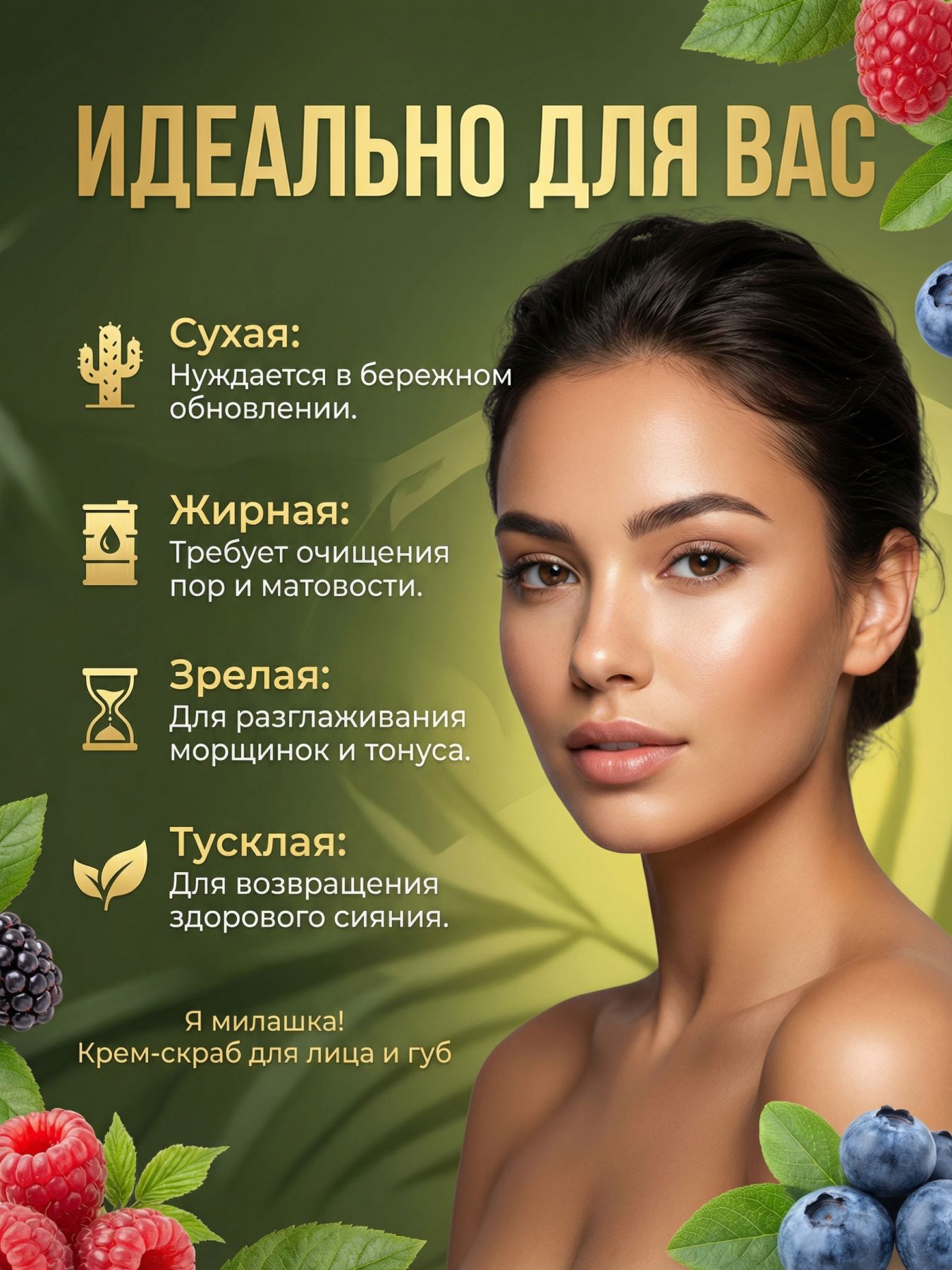 Крем-скраб для лица и губ Я- Милашка!