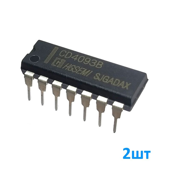 CD4093BE, (К561ТЛ1), Микросхема, 4 логических элемента 2И-НЕ с ...
