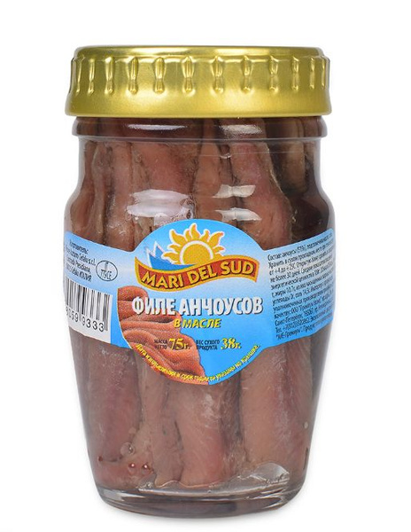 Анчоусы Mari Del Sud филе в подсолнечном масле Pesce Azzurro Cefalu S.R ...