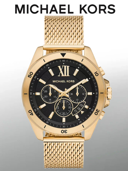 Мужские наручные часы Michael Kors золотые черные кварцевые - купить с ...