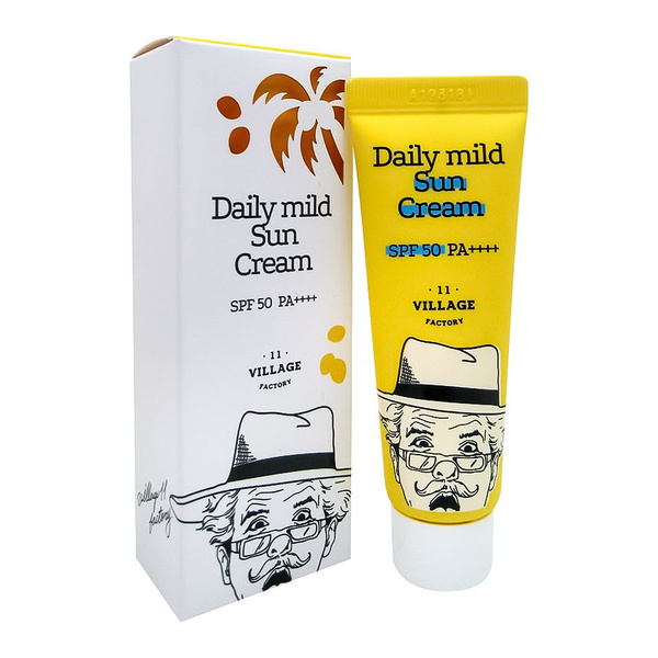VILLAGE 11 FACTORY Daily mild Sun Cream SPF50 PA++++ Солнцезащитный ...