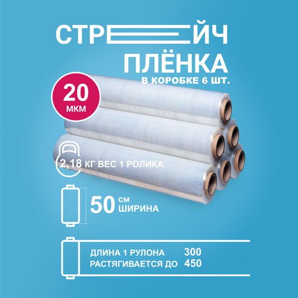 Упаковочная пленка, ПНД (Полиэтилен низкого давления), ширина 50см ...
