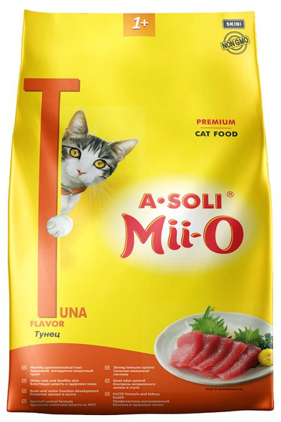 Корм для кошек сухой холистик, премиум A-Soli Mii-O Тунец 1,2 кг ...
