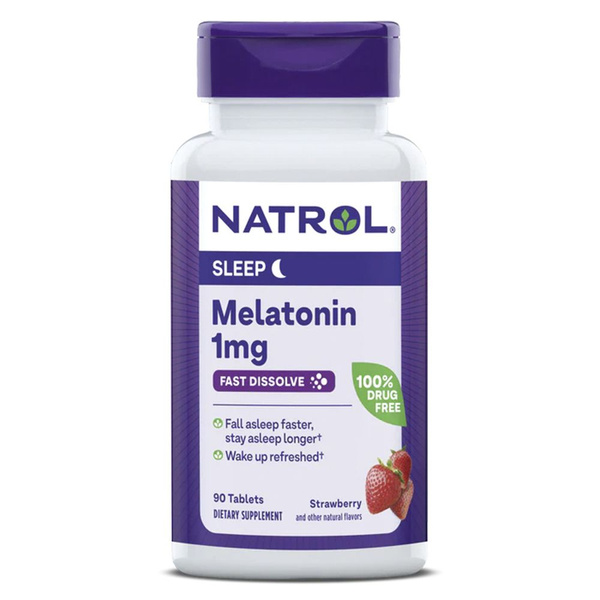 Мелатонин таблетки 1 мг, для сна, 1 mg F/D Клубника 90 таб, таблетки по ...