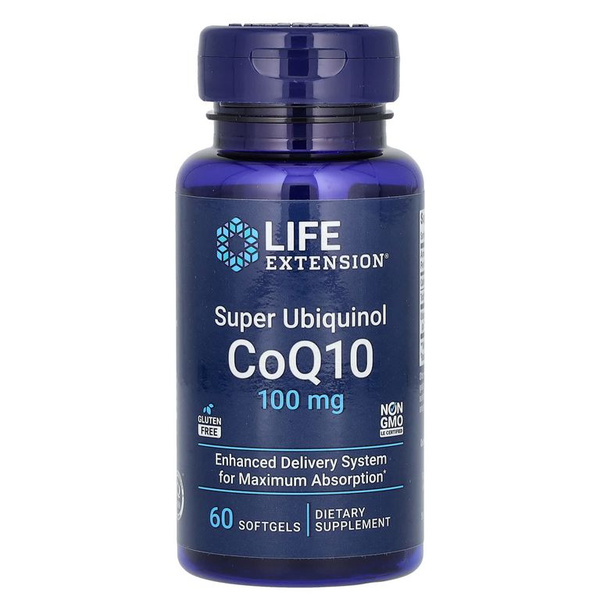Коэнзим Убихинол с поддержкой митохондрий 100 мг 60 капсул, LIFE ...