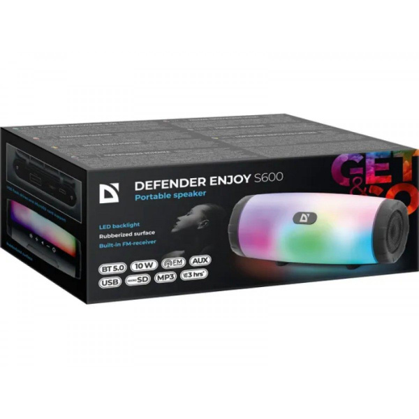 Портативная колонка Defender Enjoy S600 10Вт, Light/BT/FM/USB/TF/AUX ...