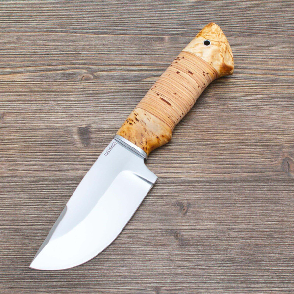 Нож Шкуросъемный (охотничий) 110Х18М-ШД Полированный Дюраль Карельская ...