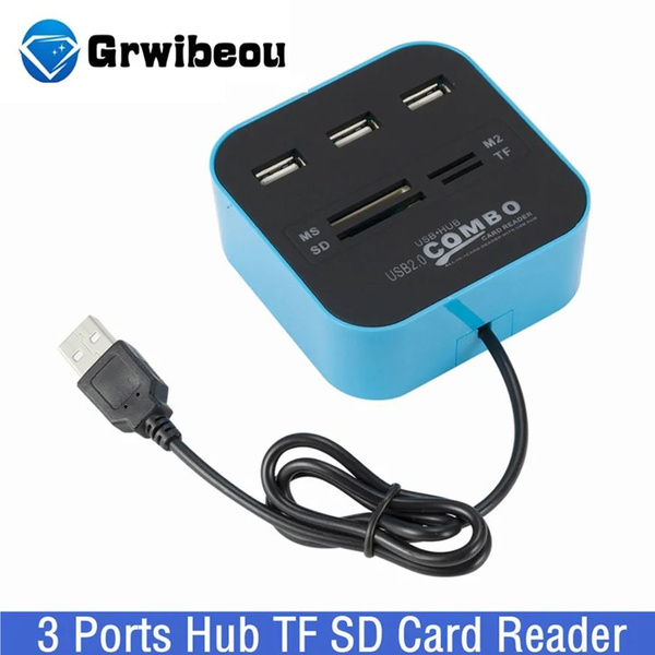 USB-концентратор 2,0 3 порта TF Micro SD Card Reader Слот USB Combo ...