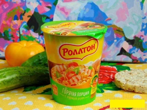 Роллтон Лапша быстрого приготовления "курица цезарь" 70гр 24 штуки ...