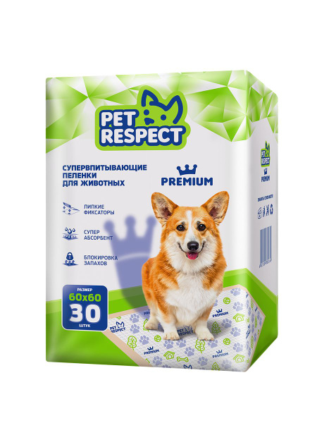 Пеленки для собак одноразовые Pet Respect 60x60 см, 30 шт. - купить с ...