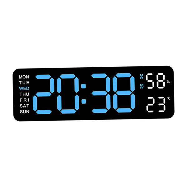 Цифровые настенные часы с большим дисплеем и температурой 22,8x3,5x7,5 ...