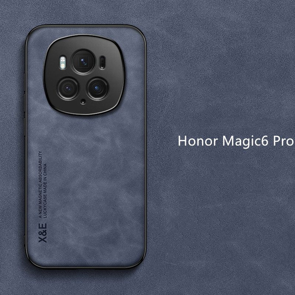 Кожа чехол для Honor Magic6 Pro / Magic 6 Pro Магнитное притяжение ...